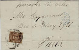 1877- Lettre De Barcelona To Paris Affr. 25 C - Briefe U. Dokumente