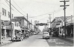 COOS BAY CARTE PHOTO OLD PHOTO POST CARD  STREET REXALL DRUGS PUB COCA COLA CAFE EGYPTIAN AUTOMOBILES OREGON ETATS UNIS - Other & Unclassified