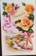 Cp De 1961,Illustrateur, Signée, ZSOLT, Bonne Fête, éd MD Paris-3670, Paysage, Pont, Ruisseau, Village Orné De Roses - Zsolt