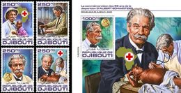 Djibouti 2020, A. Schweitzer, Red Cross, 4val +BF - Albert Schweitzer