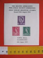 ZN5 GRAN BRETAGNA ERINNOFILO 1975 SECOND ABERCONWY PHILATELIC SOCIETY REGIONAL STAMPS 1958 TOWN HALL LLANDUDNO - Errors, Freaks & Oddities (EFOs