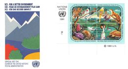 UN GENEVE - FDC 1991 ENVIRONNEMENT Mi #194-197 /T250 - FDC