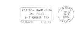 Département Du Jura - St Claude - Flamme Secap SPECIMEN - EMA (Print Machine)
