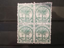 FRANCOBOLLI STAMPS SAMOA 1886 - 1899 MNH** NUOVI PALME PALM PALMS ONE PENNY 1 QUARTINA - Samoa