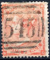 Stamp GREAT BRITAIN 1865 4p Used Lot57 - Gebruikt