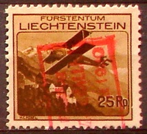 Liechtenstein 1930: Biplane & Schloss Vaduz Zu F 3 Mi 110 Yv PA 3 Mit O VADUZ-ST.GALLEN  31.VIII.30 (Zumstein CHF 40.00) - Aéreo