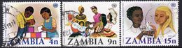 Zambia 1977 Racism & Racial Discrimination Set Of 3, Used, SG 268/70 (BA2) - Zambia (1965-...)