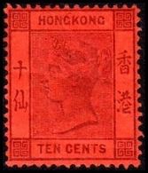 1891. HONG KONG. Victoria TEN CENTS. Hinged. (Michel 44) - JF364464 - Unused Stamps