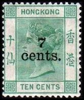 1891. HONG KONG. Victoria 7 Cents. / TEN CENTS. Hinged. (Michel 46) - JF364465 - Unused Stamps