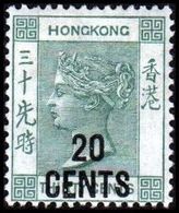 1891. HONG KONG. Victoria 20 CENTS / THIRTHY CENTS. Hinged. (Michel 48 Ib) - JF364466 - Unused Stamps