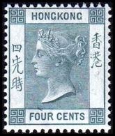 1891. HONG KONG. Victoria FOUR CENTS. Hinged. (Michel 52) - JF364467 - Ongebruikt