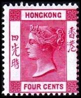 1900. HONG KONG. Victoria FOUR CENTS. Hinged. (Michel 56) - JF364469 - Nuovi