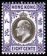 1903. HONG KONG. Edward VII EIGHT CENTS. Hinged. (Michel 65) - JF364475 - Nuovi