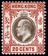 1903. HONG KONG. Edward VII 20 CENTS. Hinged. (Michel 68) - JF364478 - Ungebraucht