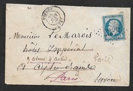 1868 LSC - 20C EMPIRE MEUDON ‎Île-de-France GC 2333 A AIX REDIRIGÉ A PARIS - PLUSIERS CACHET TRANSIT - 1849-1876: Klassik