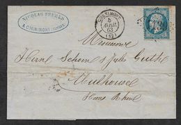 1863 Lac CORNIMENT ( Vosges ) GC 1139 20C Emp. Dent  A MULHOUSE - 1849-1876: Klassik