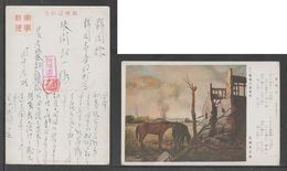 JAPAN WWII Military Horse Picture Postcard CENTRAL CHINA WW2 MANCHURIA CHINE MANDCHOUKOUO JAPON GIAPPONE - 1943-45 Shanghai & Nanking