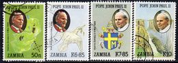 Zambia 1989 Visit Of Pope John Paul II Set Of 4, Used, SG 575/8 (BA2) - Zambia (1965-...)