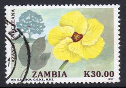 Zambia 1991 Flowering Trees 30k Value, Used, SG 686 (BA2) - Zambia (1965-...)