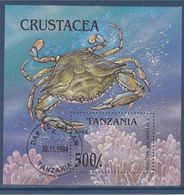 Bloc 1 Timbre Oblitéré Dentelé Crustacé Tanzanie Dar Es Salaam 30.11.94 - Crustacés