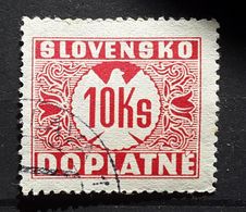 SLOVENSKO SLOVAQUIE 1941 TAXE Postage Due Doplatne, Yvert 25, 10 Ks Carmin D 12 1/2, Obl TB - Oblitérés