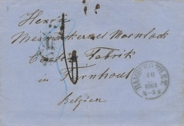 411/23 - CARTES A JOUER - Lettre HAMBURG 1863 Vers Carte Fabrik à TURNHOUT - Meismeisters Et Manlack - Non Classificati