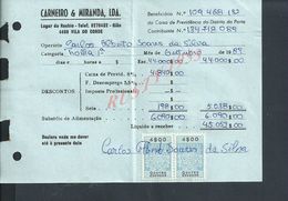 DOCUMENT COMMERCIAL 1989 DE CARNEIRO & MIRANDA GIAO VILA DO CONDE SUR TIMBRES FISCAUX DU PORTUGAL : - Brieven En Documenten
