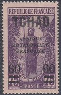 Chad 1924 - Definitive Stamp: Bakalois Woman - Surcharged Mi 32 * MH [1043] - Unused Stamps