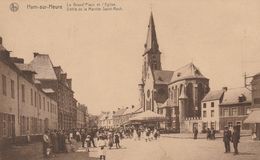 HAM/HEURE LAGRAND PLACE ET L'EGLISE.  DEFILE DE LA MARCHE ST ROCH - Ham-sur-Heure-Nalinnes