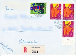 (BM847) Briefkuvert Liechtenstein - Österreich 1972, Reco Schaan, Mehrfach Frankiert - Brieven En Documenten