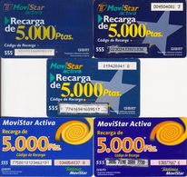 63/ Spain; Telefonica, 5 Old Prepaid GSM Cards - Telefonica