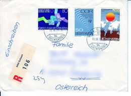 (BM853) Briefkuvert Liechtenstein - Österreich 1979, Reco Schaan, Mehrfach Frankiert - Brieven En Documenten