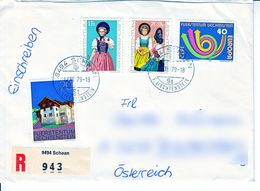 (BM856) Briefkuvert Liechtenstein - Österreich 1979, Reco Schaan, Mehrfach Frankiert - Covers & Documents