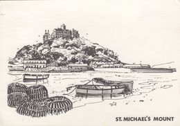 Postcard St Michael's Mount Artwork By John Clark A Murray King Of St Ives Card PU Penzance 1972  My Ref B24393 - St Michael's Mount