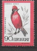 URUGUAY - 1962 - CHURRINCHE - PYROCEPHALUS RUBINUS - NUOVO MNH** (YVERT AV. 236-MICHEL 944) - Passeri