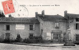 87. HAUTE-VIENNE - NIEUL. La Place Et Le Monument Aux Morts. Laroudie, Vins, Et L'Avenir Du Centre-Ouest. Rare. - Nieul