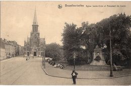 CPA NELS - EGLISE SAINTE-CROIX  ET MONUMENT DE COSTER - VOYAGEE - AFFRANCHIE DE BRUXELLES VERS CUEMES-LEZ-MONS EN 1942. - Ixelles - Elsene