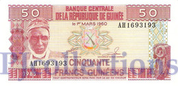 GUINEA 50 FRANCS 1985 PICK 29a UNC - Guinée