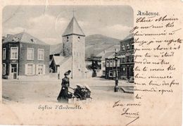 CPA ANDENELLE - EGLISE - ANDENNE -  - AFFRANCHIE DE NAMUR STATION VERS SAINT-GERMAIN - LIERNU EN 1901. - Andenne