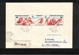 Gabon 1976 Olympic Games Innsbruck Block Interesting Registered Letter - Invierno 1976: Innsbruck