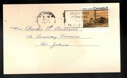 CANADA Scott # 562 On Private Postal Card - St John's Philatelic Society Meeting Notice - Postal History