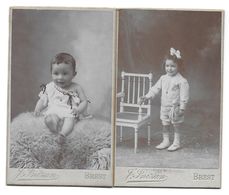 RAYMOND HILLAIRET FUTUR COMMISSAIRE DE LA MARINE NE EN 1906 A BREST - CDV PHOTO INIZAN LOT DE 2 - Famous People