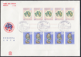 MONACO (1977) Helmet Tower. Str. Michaels Church. FDC Of S/S With Cachet And Thematic Cancel. Scott No 1068a - FDC
