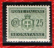 ITALIA - LUOGOTENENZA - 1945 - SEGNATASSE - VALORE DA 25 CENT. - SENZA FILIGRANA - MH - Postage Due