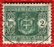 ITALIA - LUOGOTENENZA - 1945 - SEGNATASSE - FILIGRANA RUOTA - VALORE DA 2 LIRE - USATO - Strafport