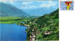 SVIZZERA  SUISSE  TI  MAGADINO GAMBAROGNO  VIRA  Panorama Con Stazione Dei Treni  Nice Stamp Cycling - Gambarogno