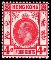 1921-1926. HONG KONG. Georg V FOUR CENT. Hinged. (Michel 116) - JF364514 - Unused Stamps