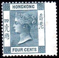 1863. HONG KONG. Victoria FOUR CENTS. Hinged. (Michel 9A) - JF364539 - Ongebruikt