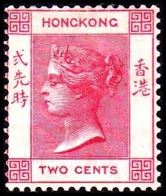 1883. HONG KONG. Victoria TWO CENTS. Hinged. (Michel 35) - JF364561 - Unused Stamps