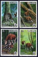 Zaire, 1984, WWF, World Wildlife Fund, Okapi, MNH, Michel 875-878 - Sonstige & Ohne Zuordnung